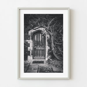 Hampton Court Palace door black and white photography