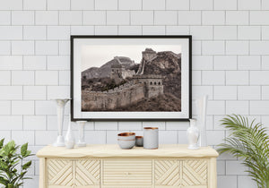 Curving battlements and distant towers form a dramatic Great Wall landscape