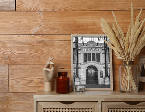 Fine Art foto van de ingang van het treinstation van Haarlem