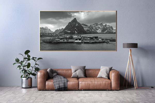 Winter in Hamnøy, Lofoten monochrome print