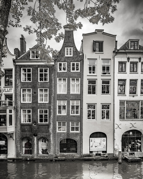 Utrecht canal houses on water wall art