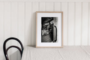 Rustic fishing boat interior with weathered textures