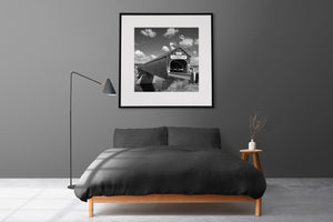 Bridge couvert historique couvrant la rivière Saint John | Art mural