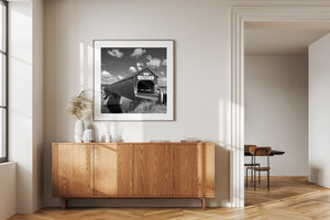 Bridge couvert historique couvrant la rivière Saint John | Art mural