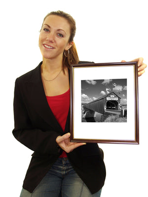 Bridge couvert historique couvrant la rivière Saint John | Art mural