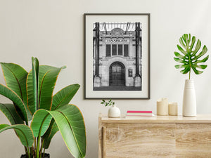 Black and white architecture of Haarlem station