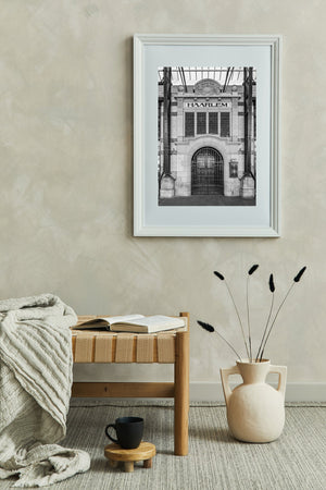 Wrought iron and brick details in Dutch station