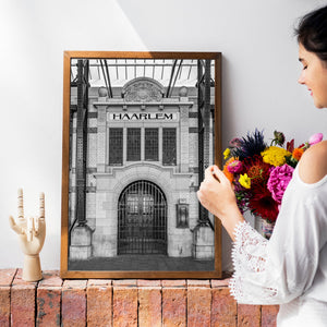 Symmetrical station entry with ornate brickwork
