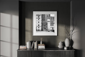 Historic Winnipeg buildings monochrome artwork