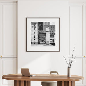 Backstreet alleyway Winnipeg black and white photo