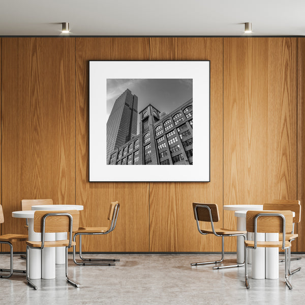 Monochrome Chicago architecture wall art print