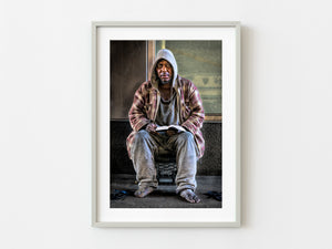 Homeless Man Reading Bible New York City | Photo Art Print fine art photographic print
