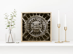 Abandoned bank's secure vault closeup