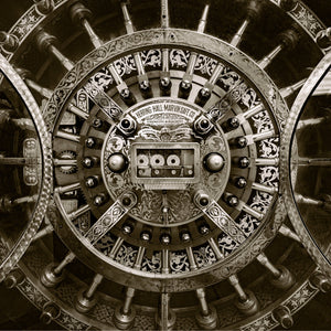 Ornate craftsmanship on vault door