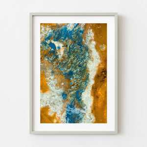 Aerial view of turquoise geothermal mineral basin near Myvatn Iceland