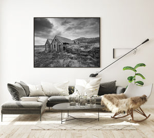 remote Iceland countryside abandoned farmhouse monochrome photography