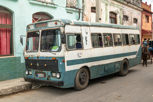 weathered public transportation bus with peeling paint Cuba