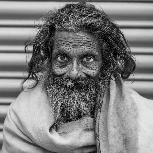 Elderly Man Portrait Black and White