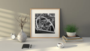 Fine art photo of postwar Cadillac car cockpit