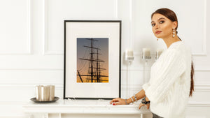 Maritime rigging at golden hour