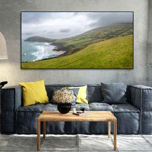 Rural Irish landscape overlooking the Atlantic Ocean