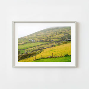 Rural hillside farmland on Dunmore Head Ireland