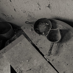 Weathered Iron Pans Bahamas Black and White Still Life Print