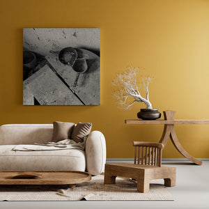 Weathered Iron Pans Bahamas Black and White Still Life Print
