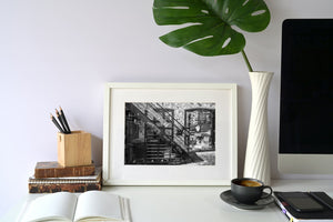 Vivid graffiti art and iron stairway in snowy Oslo setting