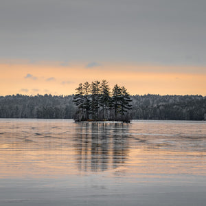Tranquil spring sunset reflection