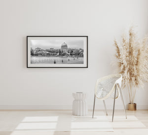 Calm water and coastal buildings on Lido Venice