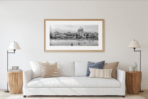 Wide view of Tempio Votivo and Venetian waterfront