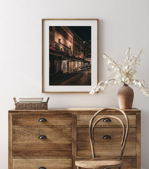 Japan urban architecture soft amber lighting