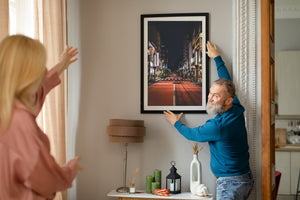 Asakusa district street photography with red pavement and city lights