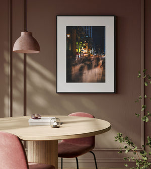 Blurry moving people on narrow Japanese street