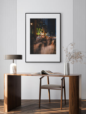 Crowded Asakusa street captured with long exposure