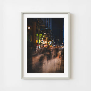 Tokyo Asakusa night street with blurred pedestrians