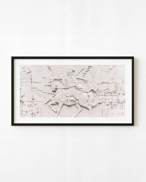 Jinshanling stone relief of an armoured rider on horseback