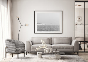 Ontario Kayakers in Morning Mist Black and White Photography Print