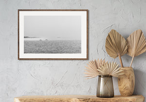 Ontario Kayakers in Morning Mist Black and White Photography Print