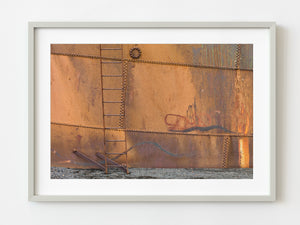 Ladder from a rusted oil storage tank at Whalers Bay Station Antarctica | Photo Art Print fine art photographic print