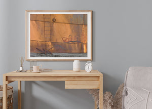 Ladder from a rusted oil storage tank at Whalers Bay Station Antarctica | Photo Art Print fine art photographic print