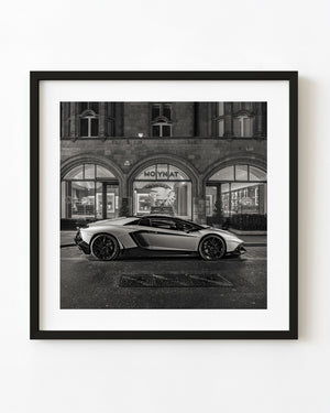 Lamborghini Aventador parked in front of Moynat London