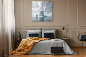 Icy landscape wall art from Antarctica with surreal atmospheric mood