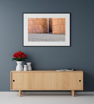 Large rusted oil storage tank detail at Whalers Bay Station Antarctica | Photo Art Print fine art photographic print