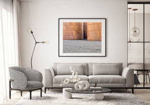 Large rusted oil storage tank detail at Whalers Bay Station Antarctica | Photo Art Print fine art photographic print