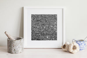 Larung Gar China Buddhist Settlement in Black and White | Photo Art Print fine art photographic print