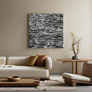 Casas budistas apiladas Fotografía Fine Art imprimir