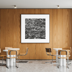 Casas en capas en la ladera de una colina en China Impresión Fine Art