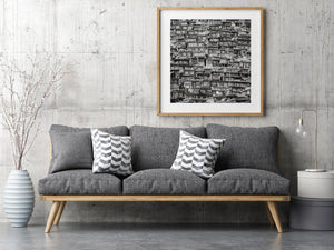Decoración de pared de asentamiento arquitectónico monocromo